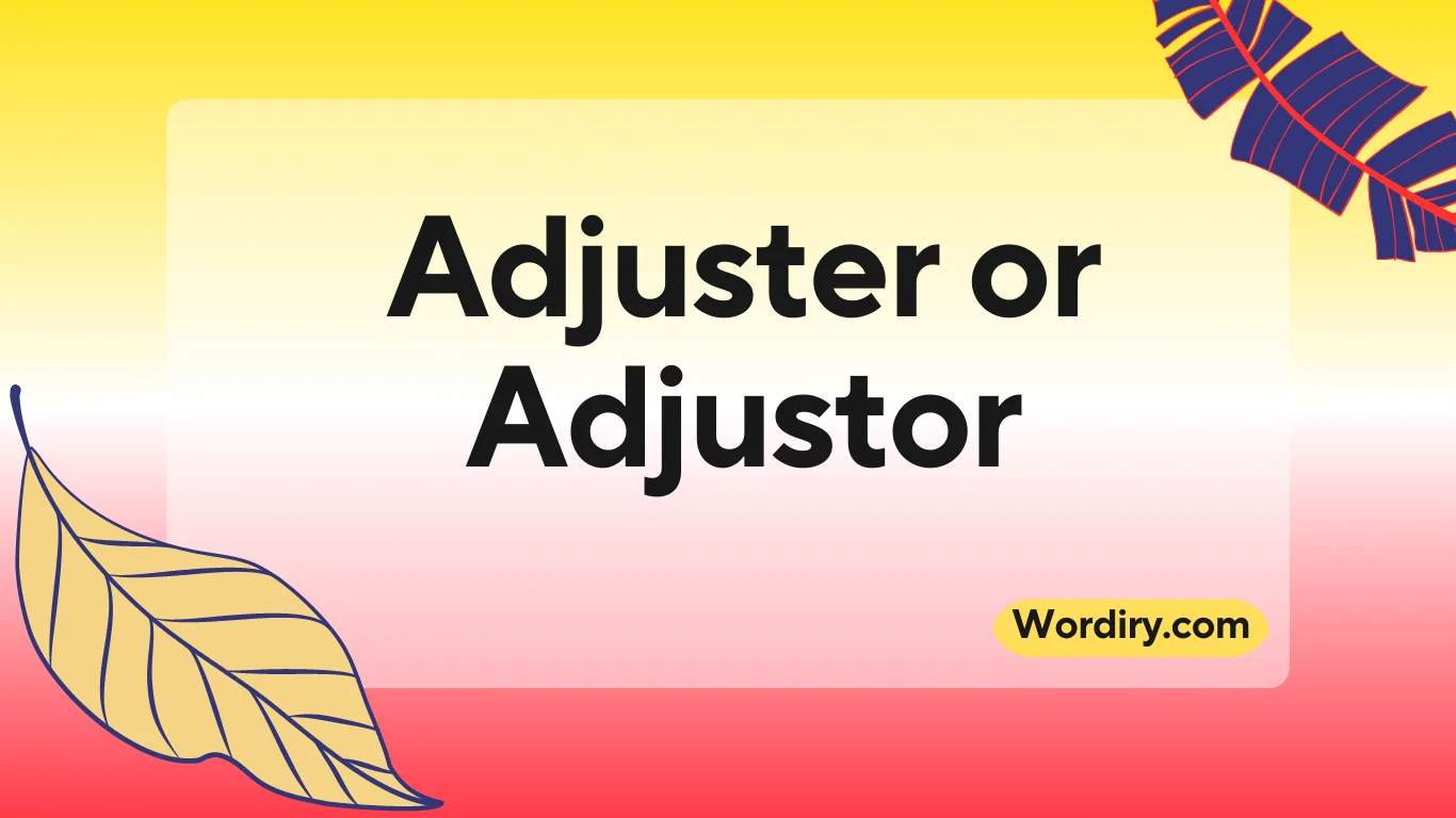 Adjuster or Adjustor